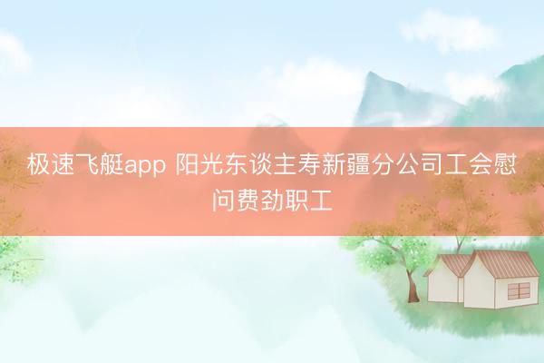 极速飞艇app 阳光东谈主寿新疆分公司工会慰问费劲职工